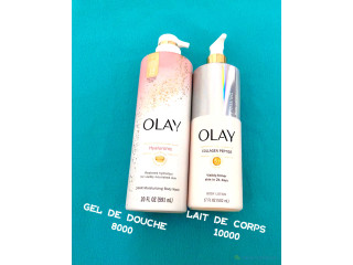 Gel de douche et lait de corps Olay à base de collagène