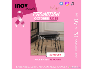 Tables basses promo Octobre Rose10