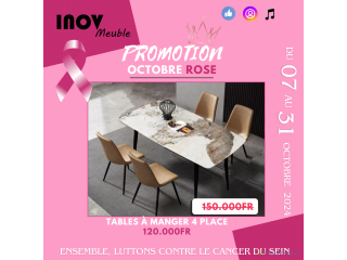 Tables à manger 4 places en promo octobre rose16