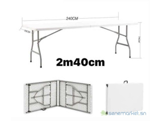 Table pliable en plastique grande taille 240cm